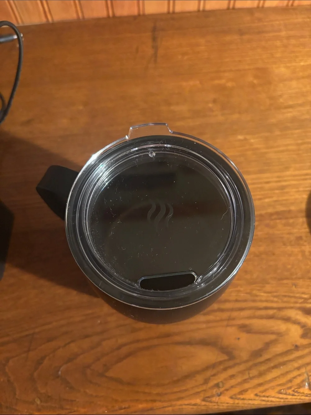 Electric Black Travel Mug with Clear Lid